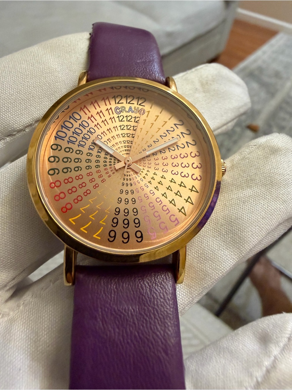 Crayo Fortune Series Unisex Watch Rose Gold Purple Leatherette Band